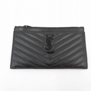 Saint Laurent Cassandre Matelasse Bill Pouch black quilted leather